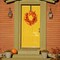 Lighted Fall Wreath with Metal Hanger, 16" Pre-lit Autumn Harvest Wreaths with 20 LED Lights